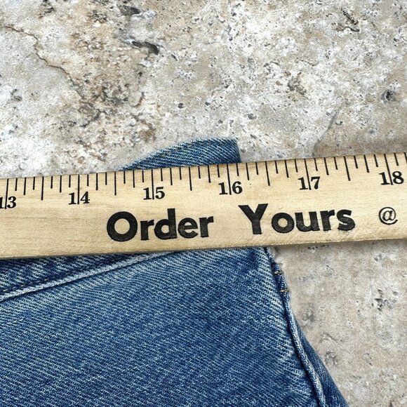 Levi’s Premium 501 High Rise Denim Cutoff Shorts W31 Distressed Frayed Hem Blue - Picture 5 of 12